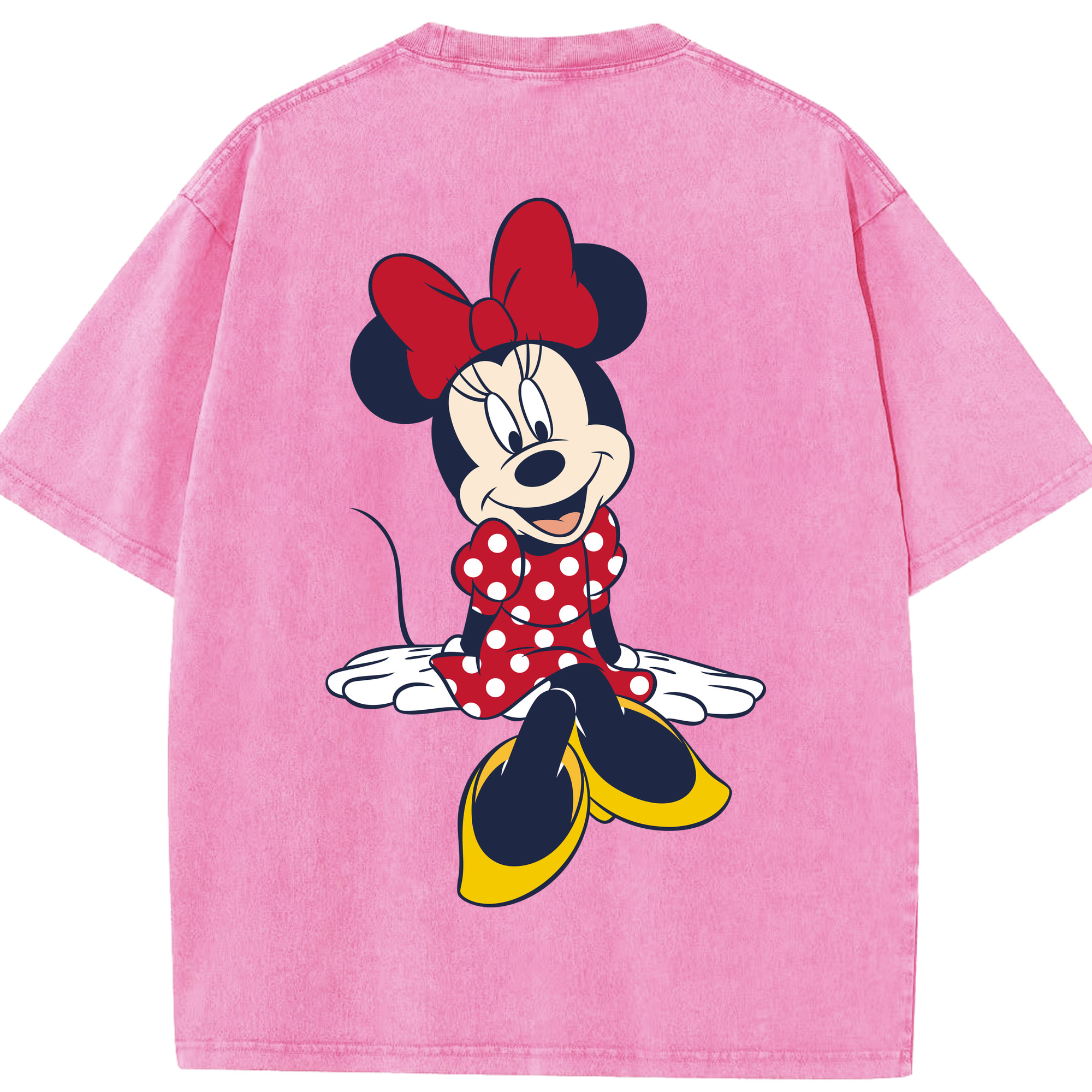 （画像用） ミッキーマウス Mickey Mouse 綿100% ヴィンテージ風 半袖Tシャツ（背面プリント）